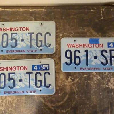 Washington State License Plates 