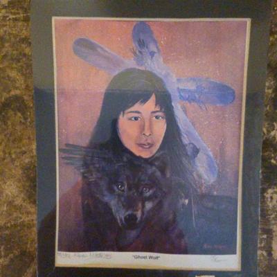 Ghost Wolf” by Sue Dawe – Framed Native American Spirit Art Print