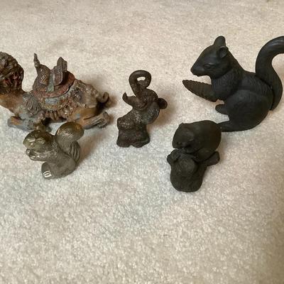 Cast Metal Camel and Squirrels 