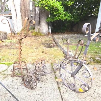 Ornate Black Metal Plant Stands