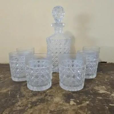 Whiskey Decanter Set w/Highballs 