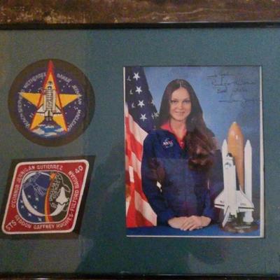 Framed NASA Astronaut Rhea Seddon Signed Photo with STS-40 & STS-51 Mission Patches
