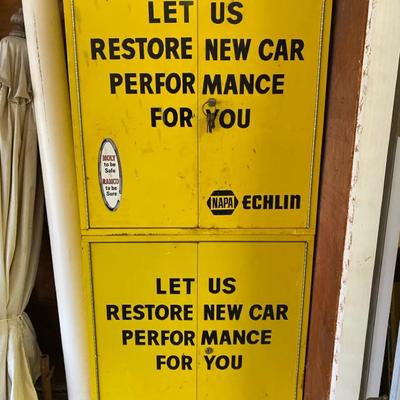 Vintage NAPA Echlin Metal Auto Parts Cabinet & Contents 

