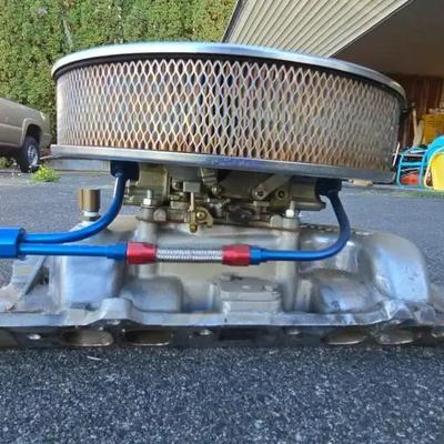 Edelbrock Performer 2101 Aluminum Intake Manifold with Carburetor & Air Filter Assembly
