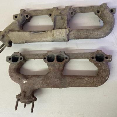 Pair of Vintage Cast Iron Exhaust Manifolds – Marked GMTRH8
