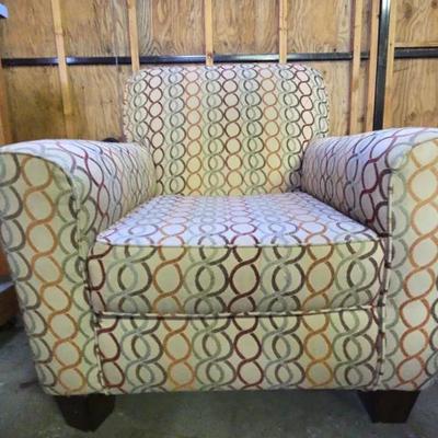 Club Chair w/ Geometric Print 