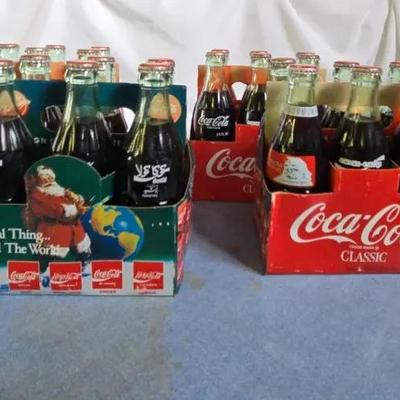 Commemorative Collectible Coca-Cola Classic Glass Bottle 6-Packs – Holiday & Standard Editions (Not 
