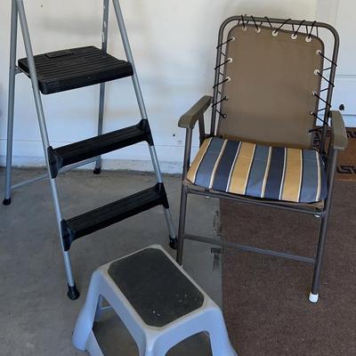 Cosco Stepladder, Rubbermaid Stepstool, Sling Folding Chair