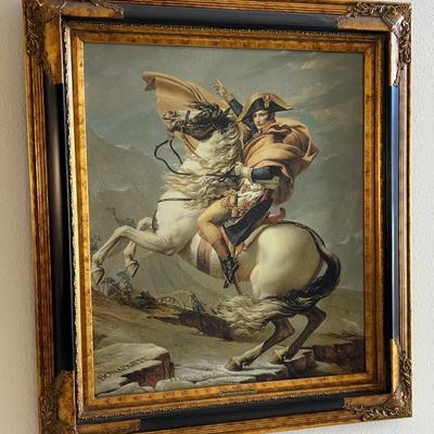 “Napoleon Crossing the Alps” Enhanced Reproduction Print On Canvas