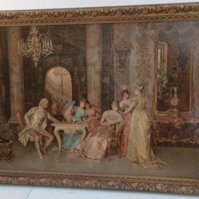 The Chess Game By Francesco Beda Framed Print 40x28