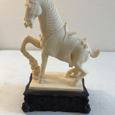 11” Alabaster Oriental Horse Statue