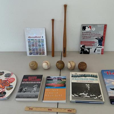 General Baseball Lot - Baseball Stamps, Vintage Home Run Balls, Baseball Books