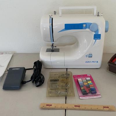 Euro-Pro X 372H Sewing Machine + Thread And Clothespins 