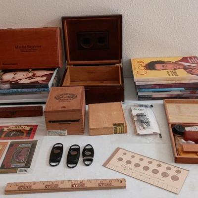 Cigar Lot - Humidor, Magazines, Boxes, Labels, Cutters+++