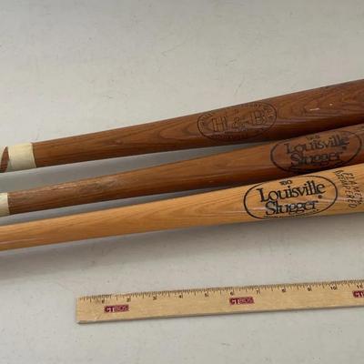 3 Genuine Real Wood Louisville Slugger Bats 