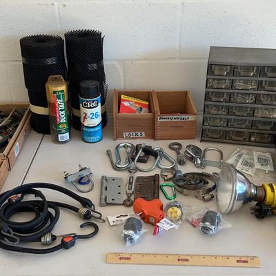 Hardware Lot - Fasteners, Bungee Chords, Electrical Parts