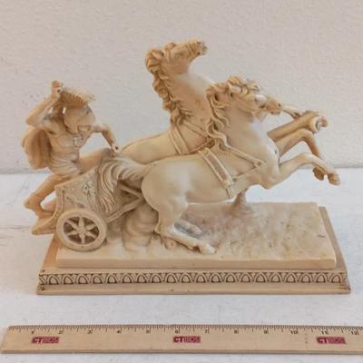 9” Tall Roman Charioteer Stautue By A. Santini, Made In Italy