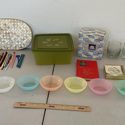 Vintage Bar Lot - Shakers, cool Stir Sticks + Vintage Tupperware 