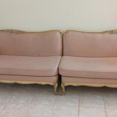 Vintage French Provincial Style 2 Pc. Sofa 50x30x32 Each