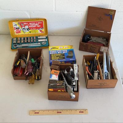 Hand Tool Lot 3 - Socket Set, Screw Drivers, Hand Staplers