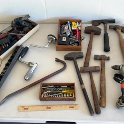 Hand Tools Lot 2 - Black & Decker Drill, Hand Drill, Hammers & Mallets