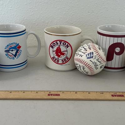 Baseballs & Mugs - Detroit Tigers, Boston Red Sox, Chicago Cubs 