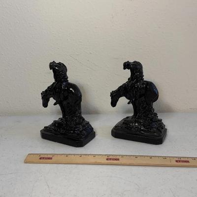 6” Tall End Of Trail By Fraser Metal Bookends Remington Style