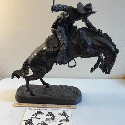 Large 20” Frederic Remington Bronze Replica Bronco Buster