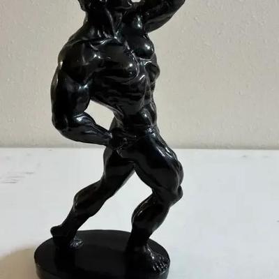 18” Ceramic Joe Weider Weightlifter Statue 