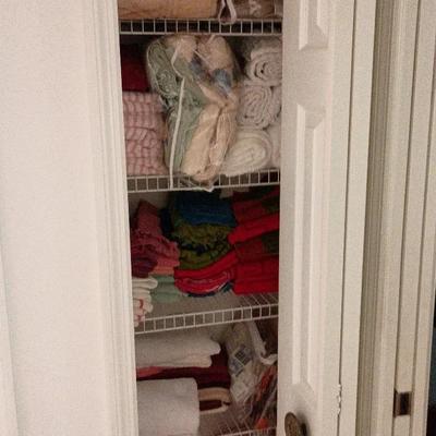 Entire Linen Closet - Towels, Blankets, Table Linens. Some Vintage Towels