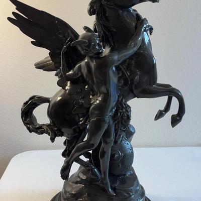 Large 22” Pegasus Statue by E. Picault 