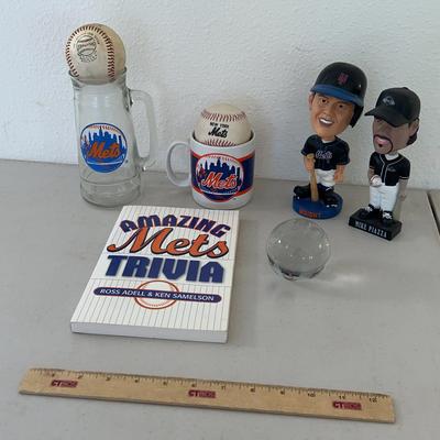 New York Mets Lot - Mike Piazza Bobblehead, Mets Paperweight, Mets Book