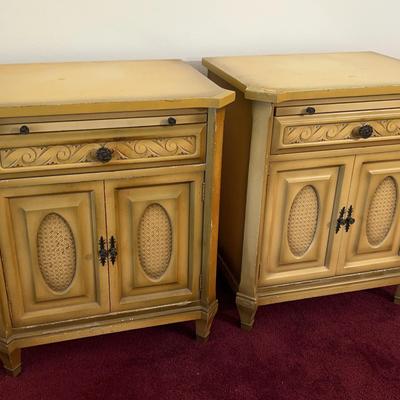 Vintage Matching Wooden Nightstands - 26x30x20"