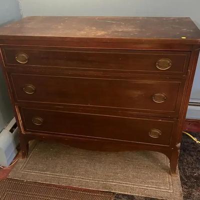 Vintage Dark Wood Dresser 