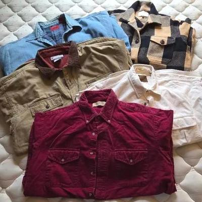 (5) Men's Heavy Button Up Shirts 