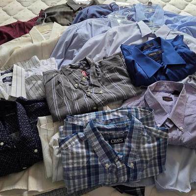 Mystery Lot of (16) Men's Long Sleeve Dress Shirts 