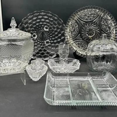 Assorted Cut Glassware Pieces
