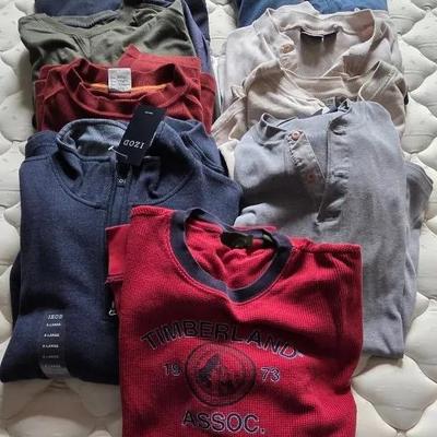 (9) Men's Pullover Long Sleeve Shirts