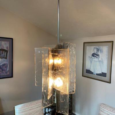 Carlo Nason MCM Murano Glass Pendent Light Fixture 