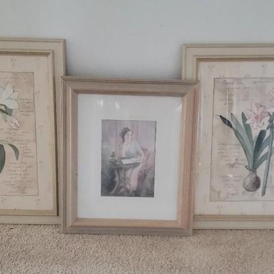 Trio Of Framed Pastel Prints