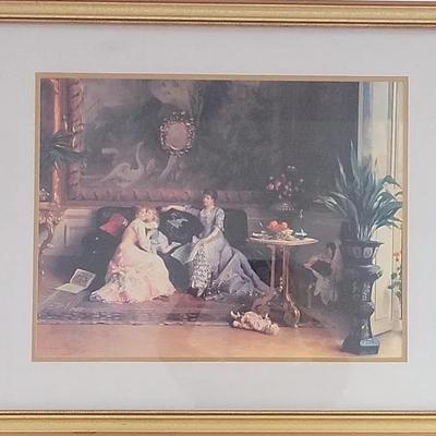 “The Afternoon Visit” by Gustave Leonhard de Jonghe Framed Print