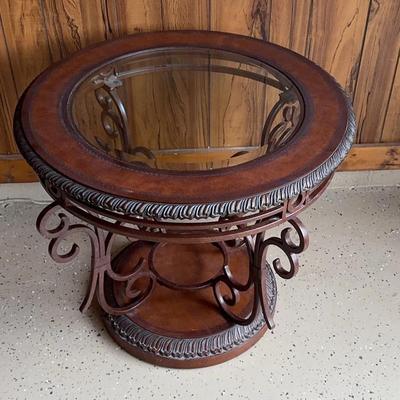 Metal And Glass Side Table