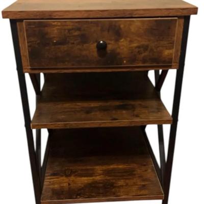 Iwell Rustic Brown Nightstand 