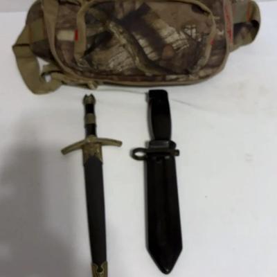 Steel Dagger, Knife And Fieldline Pro Series Sportsman Bag