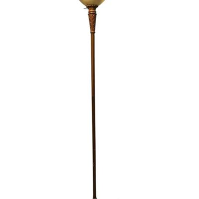 Bronze torchiere floor lamp with a glass & Very Tall And Heavy