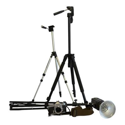 Nikkormar camera, two tripods & Britek Professional Studio Flash 