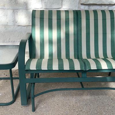 Patio Glider And Rectangular Side Table