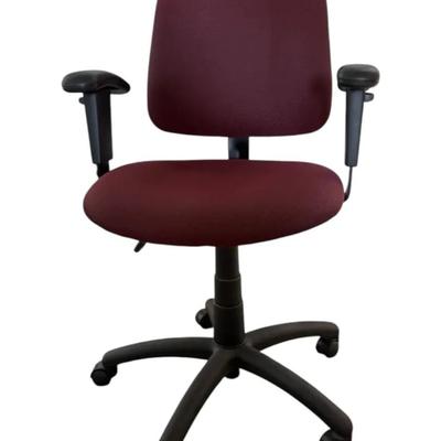 Office Desk Chair Fabric Burgundy 