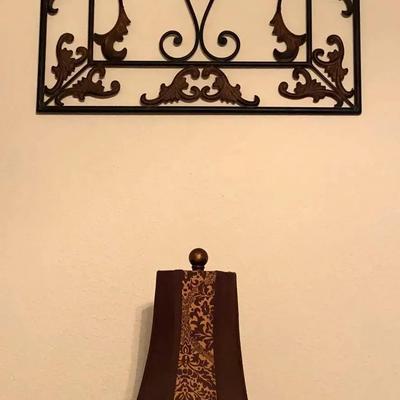 Metal Wall Hanging And Lamp