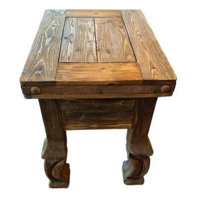 Rustic Wood End Table